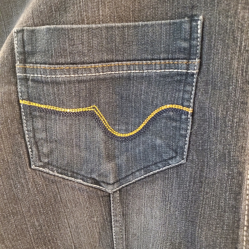 No Fuse Vintage Stretch Denim Flair Skirt Size 20 - Picture 4 of 5